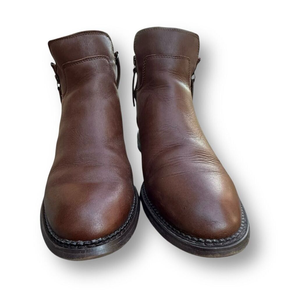 Franco Sarto Women's Brown Leather Ankle Booties Size 8 Casual - Picture 8 of 16
